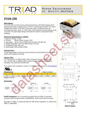FS10-250 datasheet  